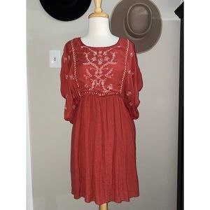 Francesca’s Boho Tunic Top/Dress Rust